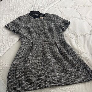 Solitaire Black and White Tweed Mini Dress
